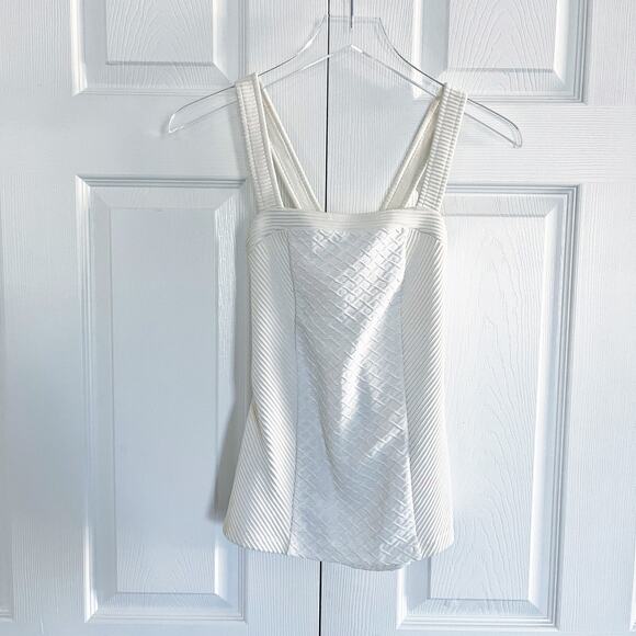 Deletta Anthropologie Ivory Textured Gavi Tank Top - Picture 1 of 8